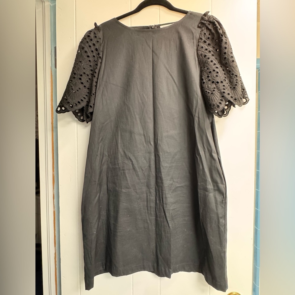 Black Eyelet Sleeve Dress